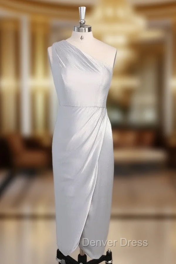 Designer Ruffles Sleeveless One Shoulder Asymmetrical Bridesmaid Dresses Main image