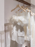 Designer Suit Ruffled Satin Suspenders Birthday Skirt Homecoming Dresses