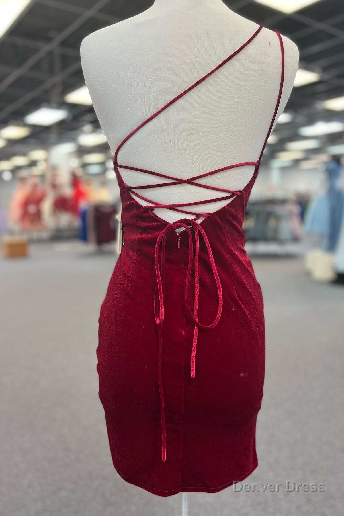 Double Straps Red Velvet Pleated Bodycon Homecoming Dresses