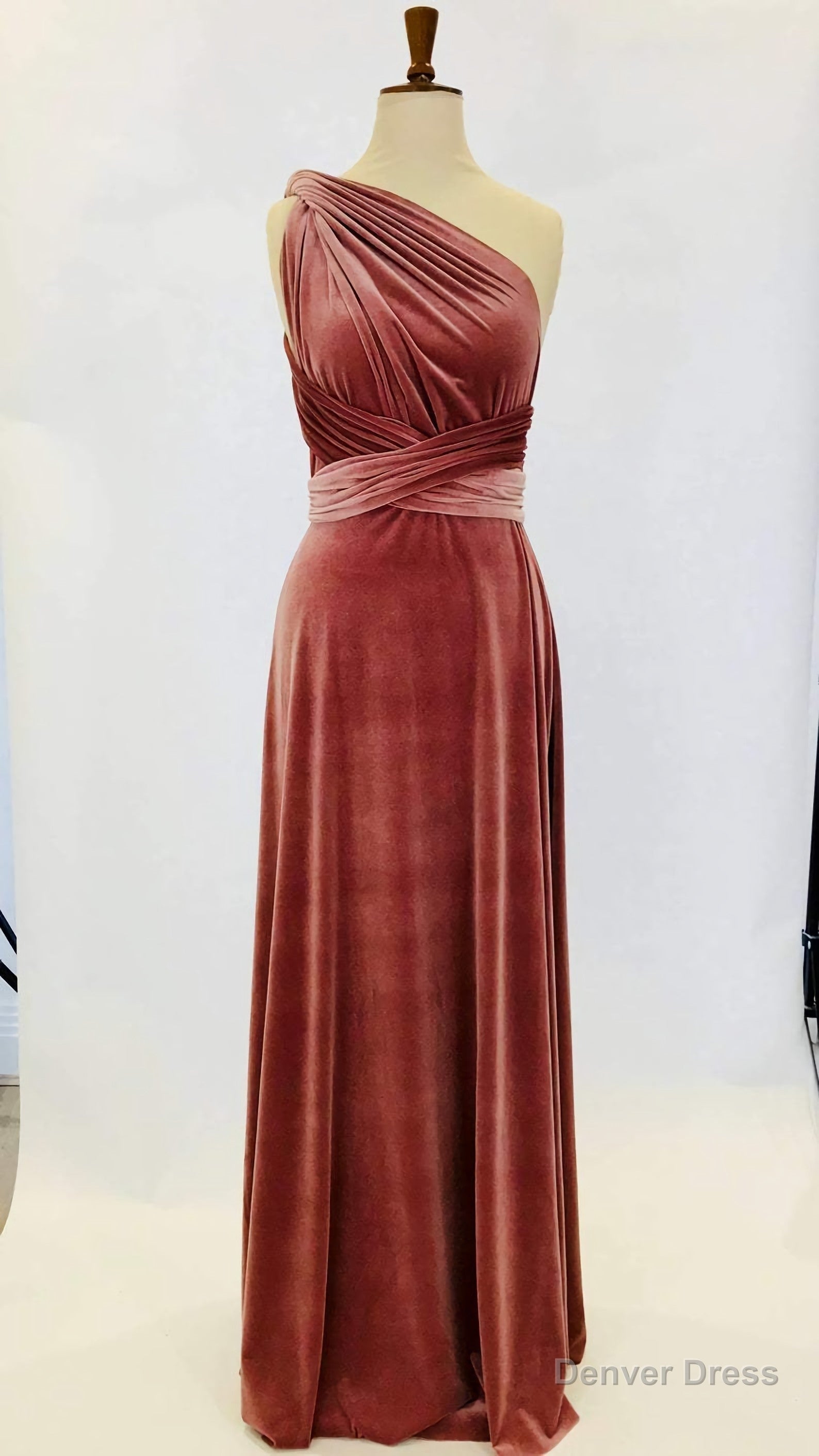 Dusky Pink Velvet Dress, Infinity Dress, Bridesmaid Dress, Prom Dress, Ball Gowns Long Dress, Prom Dress, Convertible Dress, Prom Dresses