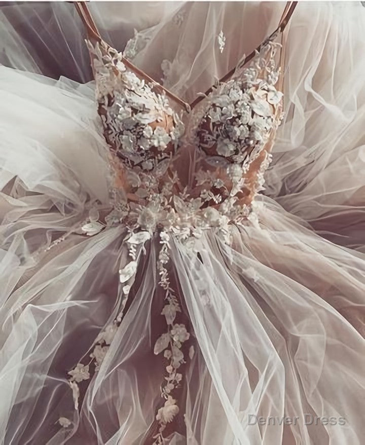 A Line Spaghetti Straps Long Prom Dresses, Party Dresses Main image