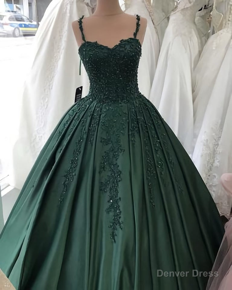 Spaghetti Straps Quinceanera Dresses, Sweetheart Ball Gowns Lace Beaded Main image