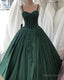 Spaghetti Straps Quinceanera Dresses, Sweetheart Ball Gown Lace Beaded