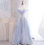 Dreamy Gradient Light Purple A-Line Off-The-Shoulder Iridescent Sequined Tulle Long Prom Dresses Evening Dresses