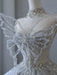 Dreamy Ice Crystal Blue Shiny Bowknot Floor-Length Wedding Dresses