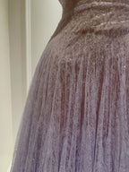 Dreamy Lavender A-Line Suspender Strap Pleated Tulle Long Prom Dresses Evening Dresses