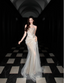 Dreamy Mermaid Strapless High-Slit Rhinestone Tulle Long Prom Dresses Evening Dresses