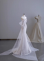 Dreamy White Mermaid Spaghetti Strap Open Back Tulle Train Prom Dresses Evening Dresses
