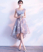 Cute Lace Round Neck Short Prom Dress Homecoming Dress