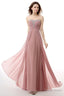 Dusty Pink A Line Sweetheart Pleated Prom Dresses