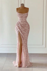 Dusty Pink Square Neck Sleeveless Mermaid Prom Dress