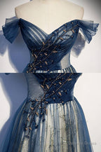 Tulle long off shoulder Prom Dresses
