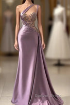 Sexy Purple Mermaid One-Shoulder Prom Dresses