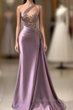 Sexy Purple Mermaid One Shoulder Prom Dresses