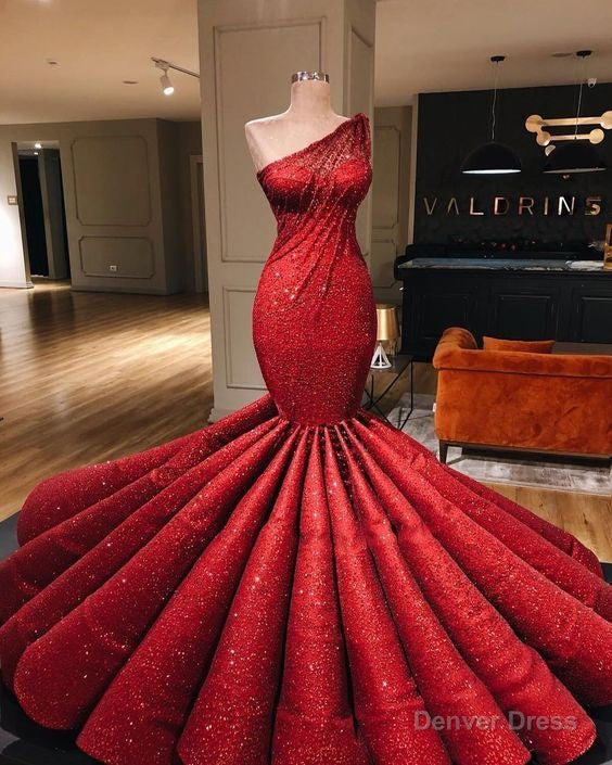 stunning red mermaid formal prom evening dress Main image