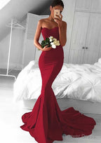 Elastic Satin Prom Dresses Trumpet Mermaid Sweetheart Court Train With Pleated
