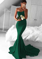 Elastic Satin Prom Dresses Trumpet Mermaid Sweetheart Court Train With Pleated