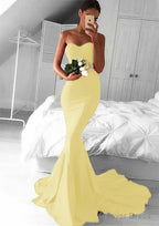Elastic Satin Prom Dresses Trumpet Mermaid Sweetheart Court Train With Pleated
