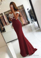 Elastic Satin Prom Dresses Trumpet Mermaid V Neck Sweep Train With Lace