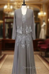 Elegance Long Sleeves Tea-Length Mother of the Bride Dresses