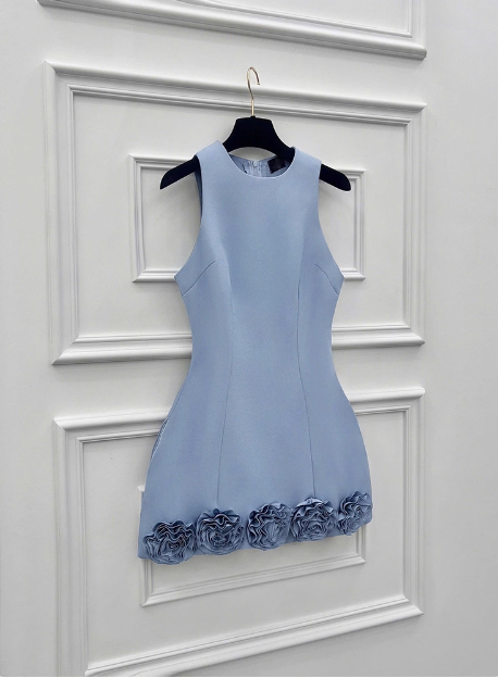 Elegant 3D Flower Satin Birthday Dresses Homecoming Dresses