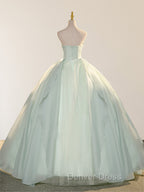 Elegant 3D Flowery Lace Sage Green Tulle Fairy Ball Gown
