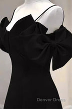 Elegant A Line Black Long Prom Dresses Formal Evening Dresses