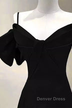 Elegant A Line Black Long Prom Dresses Formal Evening Dresses