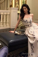 Elegant A Line Halter Floral Prom Dresses Birthday Outfits Prom Gowns