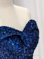 Elegant A Line Off The Shoulder Royal Blue Prom Dresses Formal Evening Dresses