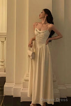 Elegant A Line Spaghetti Straps Long Prom Dresses Birthday Outfits Prom Gowns