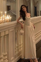 Elegant A Line Spaghetti Straps Long Prom Dresses Birthday Outfits Prom Gowns