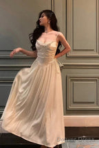Elegant A Line Spaghetti Straps Long Prom Dresses Birthday Outfits Prom Gowns