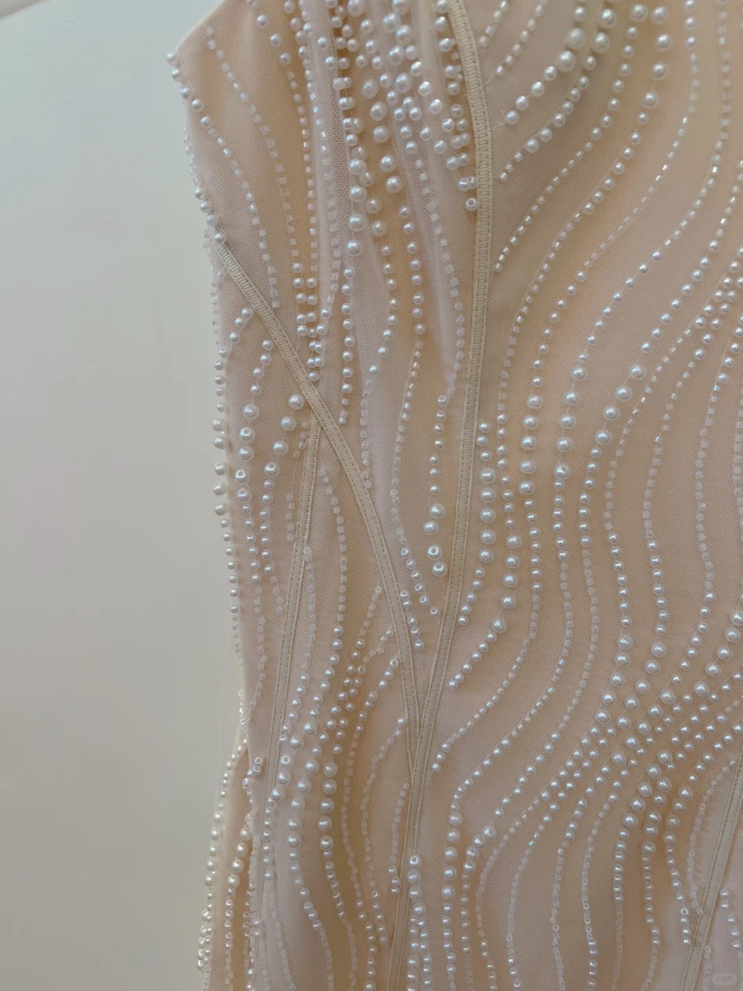 Elegant A-Line Strap Pearl Tulle Long Prom Dresses Evening Dresses