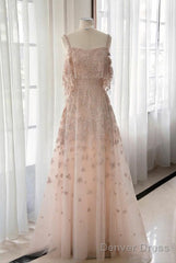 Elegant A Line Straps Sequin Long Prom Dress