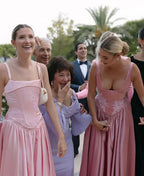 Elegant A Line V Neckline Bridesmaid Dress Floor-Length Satin Long Pink Prom Dress