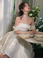 Elegant And Simple Satin One Shoulder A-Line Birthday Dresses Homecoming Dresses