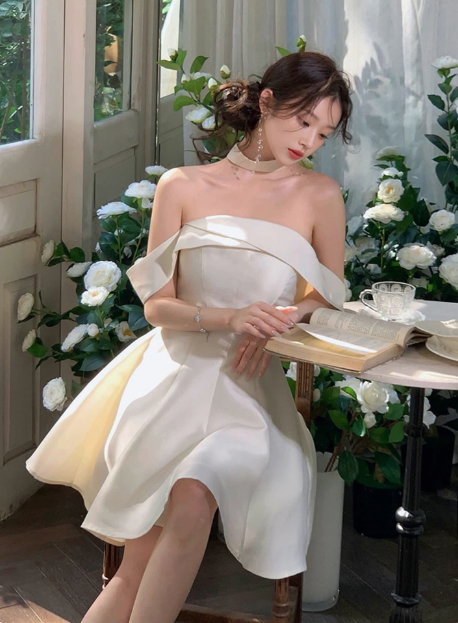 Elegant And Simple Satin One Shoulder A-Line Birthday Dresses Homecoming Dresses