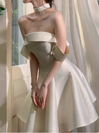 Elegant And Simple Satin One Shoulder A-Line Birthday Dresses Homecoming Dresses