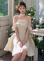 Elegant And Simple Satin One Shoulder A-Line Birthday Dresses Homecoming Dresses