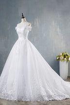Elegant Appliques Lace Tulle A-line Wedding Dresses