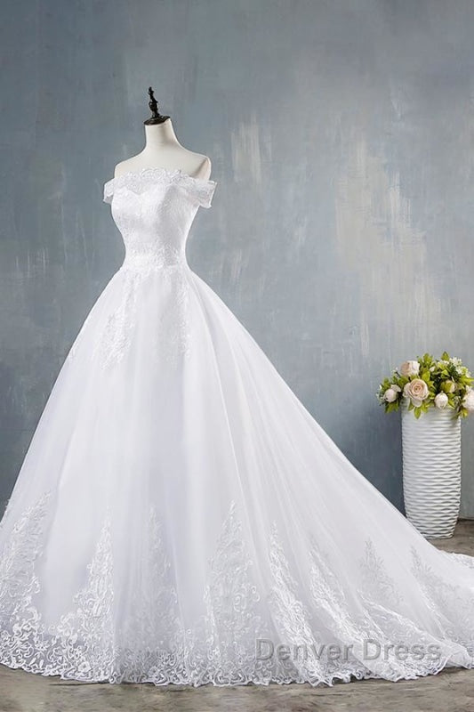 Elegant Appliques Lace Tulle A-line Wedding Dresses