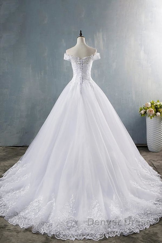 Elegant Appliques Lace Tulle A-line Wedding Dresses Secondary image
