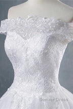Elegant Appliques Lace Tulle A Line Wedding Dresses