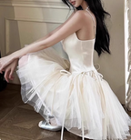 Elegant Ballet Style Strapless Tulle A-Line Birthday Short Skirt Homecoming Dresses
