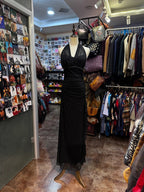 Elegant Black Mermaid Halter Neck Chiffon Long Prom Dresses Evening Dresses