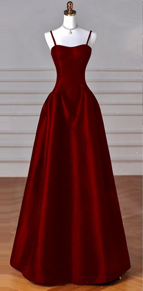 Elegant Black A-Line Satin Long Prom Dress Long Prom Dresses