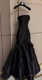 Elegant Black Spaghetti Straps Prom Dress Wedding Prom Dresses