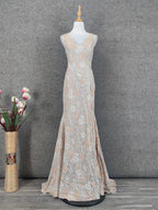 Elegant Blush Pink Lace Gradient Spaghetti Strap V-Neck Train Prom Dresses Evening Dresses
