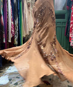 Elegant Brown And Gold Mermaid Halter-Neck Embroidered Beaded Chiffon Long Prom Dresses Evening Dresses